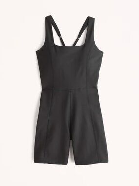 Abercrombie & Fitch YPB sculptLUX Squareneck Onesie Black Medium Romper